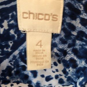 A Blue, white blouse